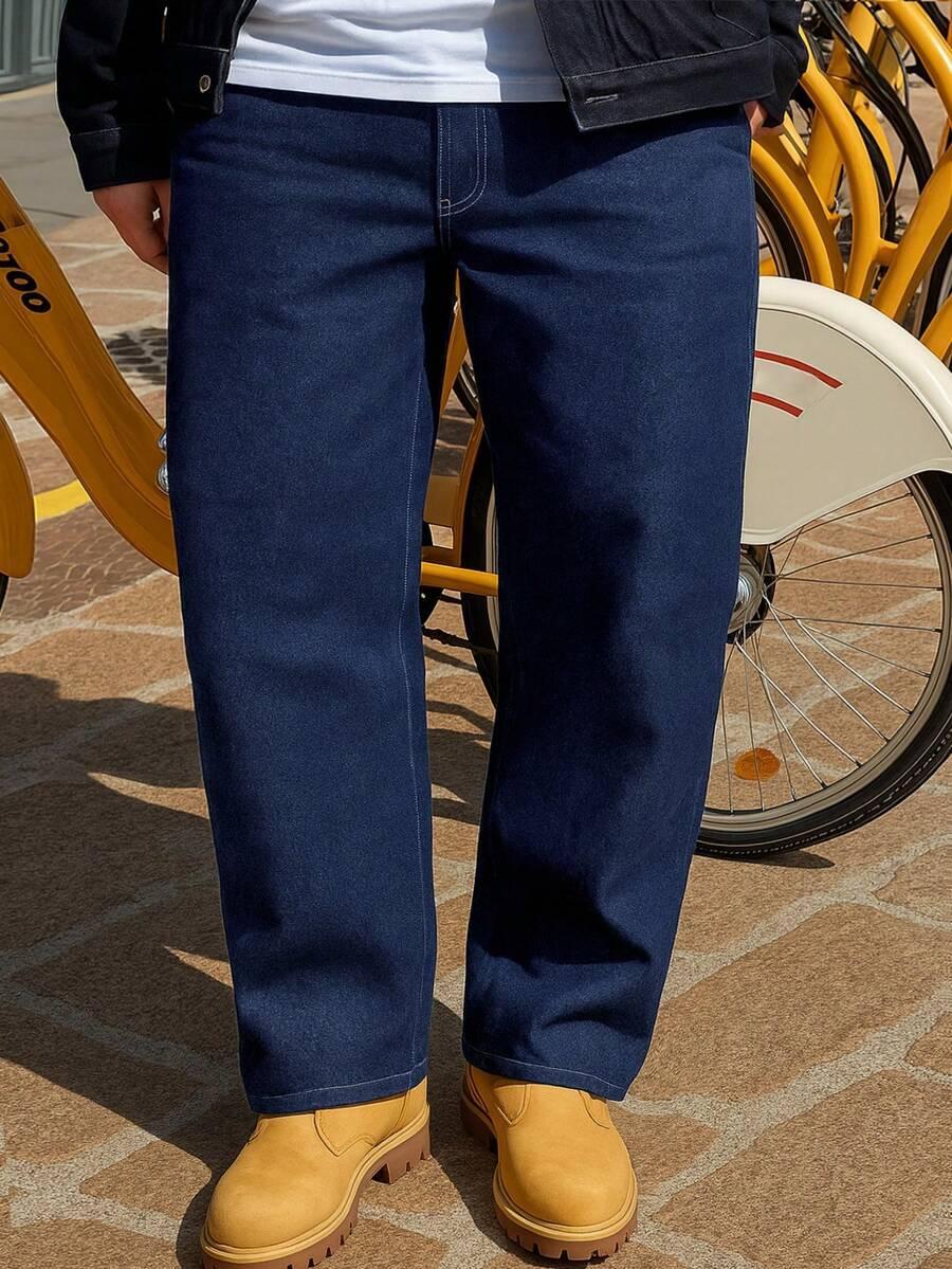 granatowe spodnie jeans