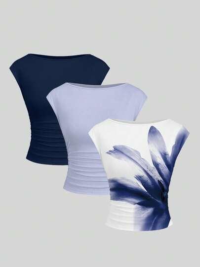 gładka bluzka 3-pack