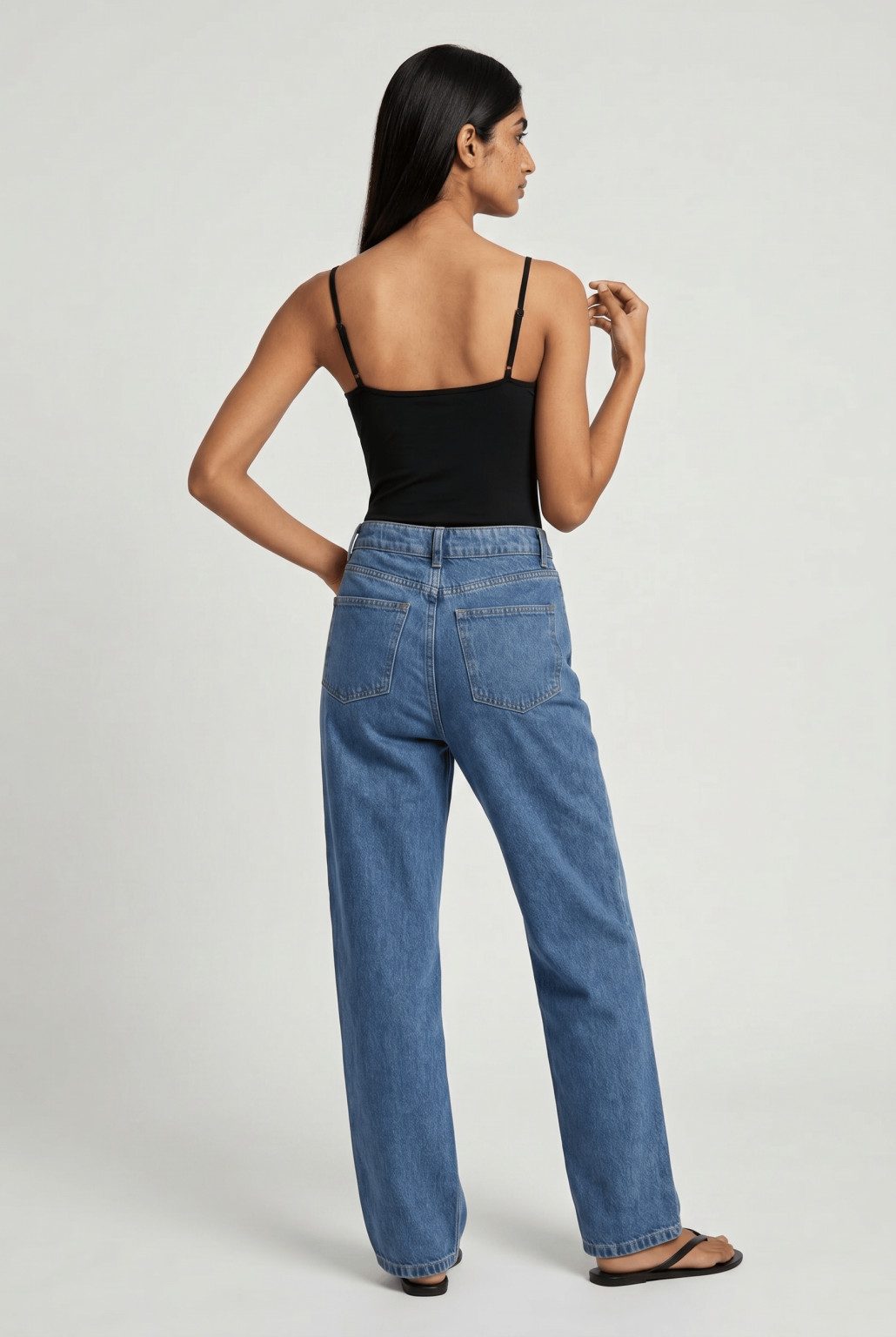 NIEBIESKIE SPODNIE MOM JEANS WYSOKI STAN