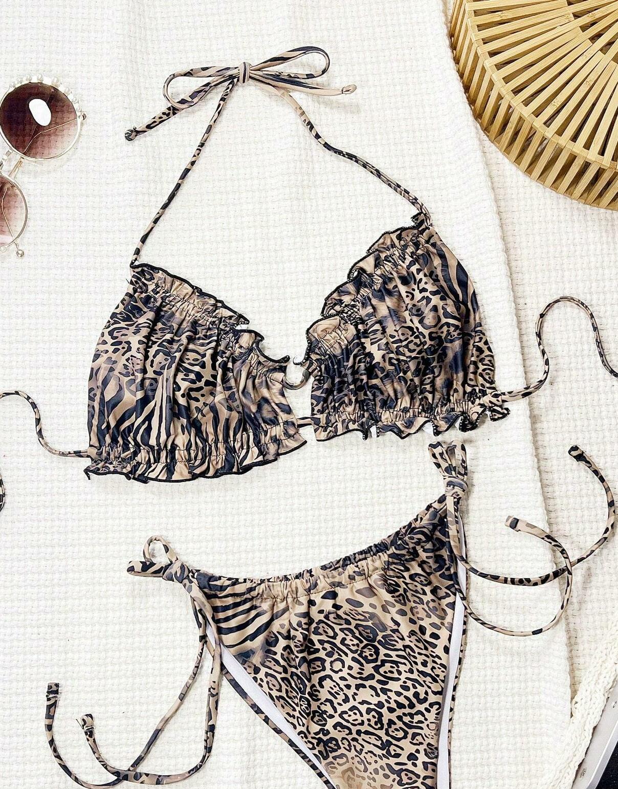 góra od bikini animal print