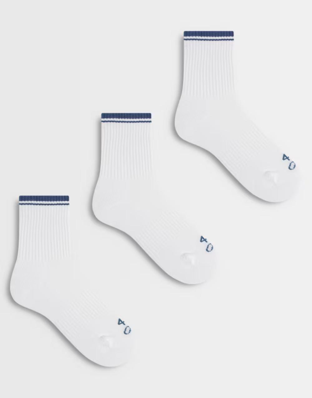 klasyczne białe skarpety kontrast 3-pack
