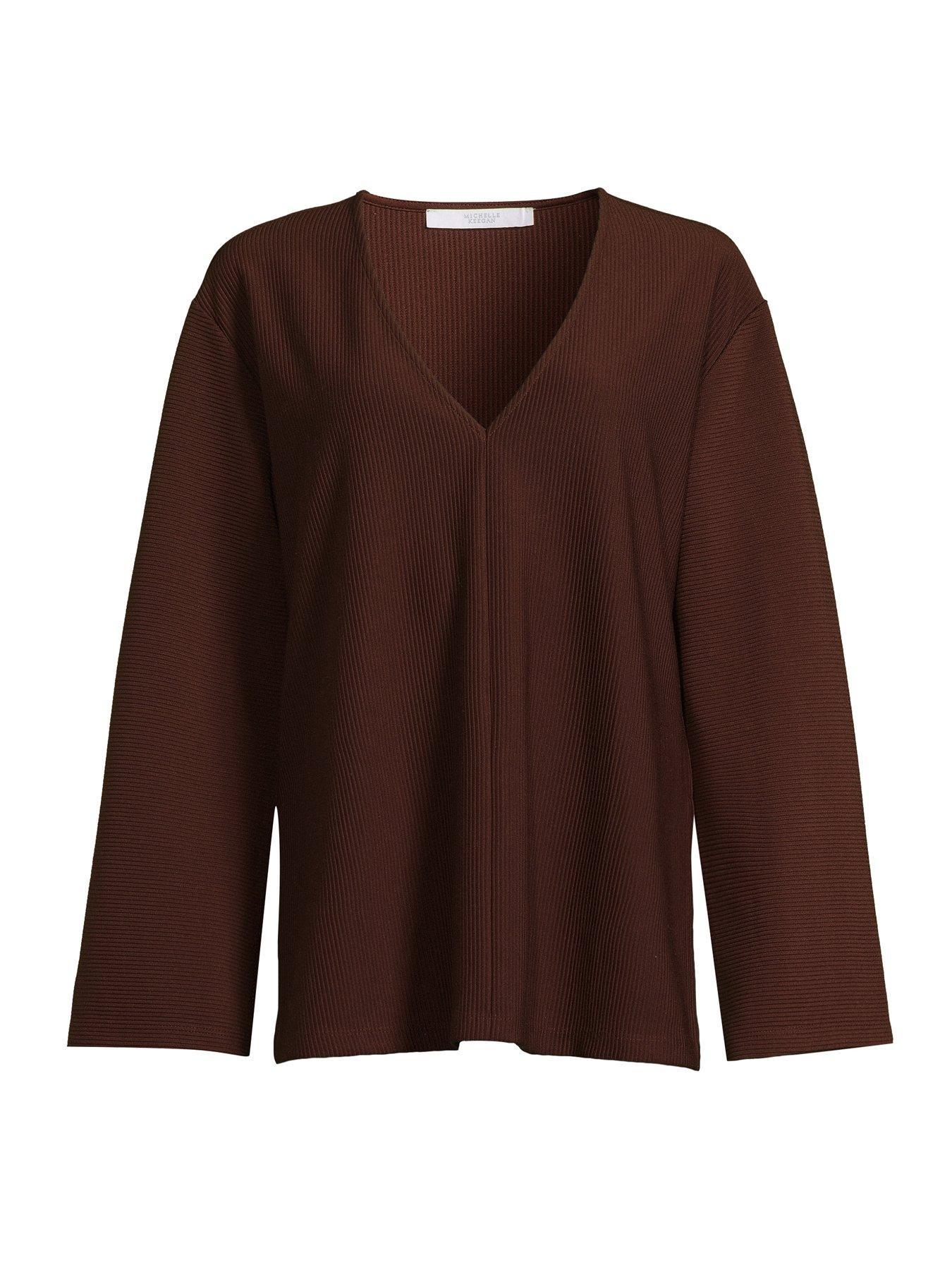 MICHELLE KEEGAN PRĄŻKOWANA BLUZKA Z ROZCIĘCIAMI 