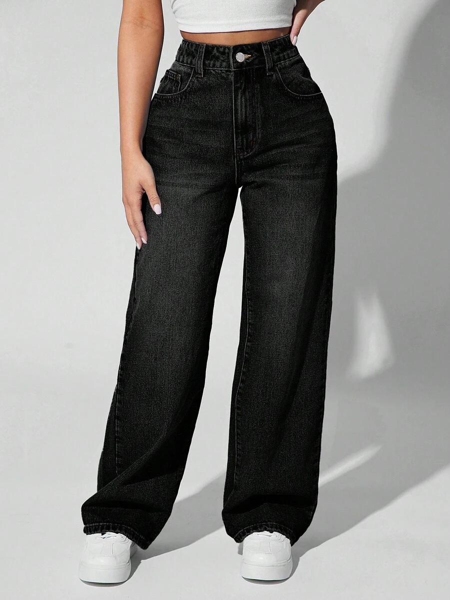 PROSTE SPODNIE JEANS WYSOKI STAN