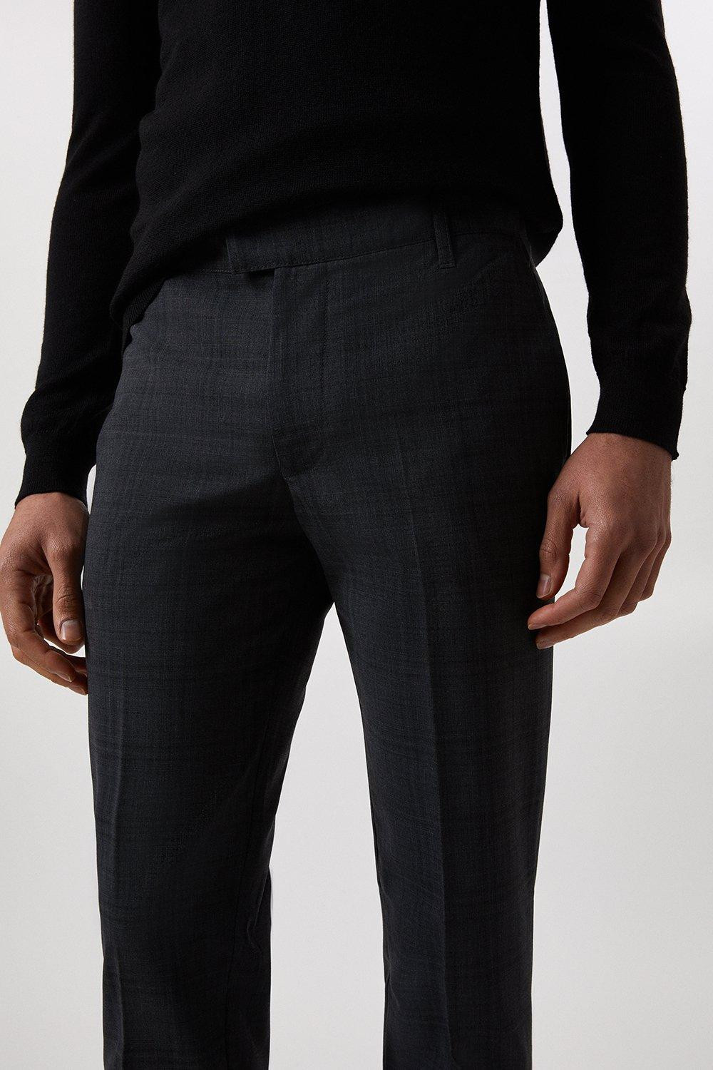eleganckie spodnie wzór kratka kant
