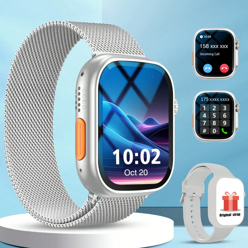 srebrny zegarek smartwatch