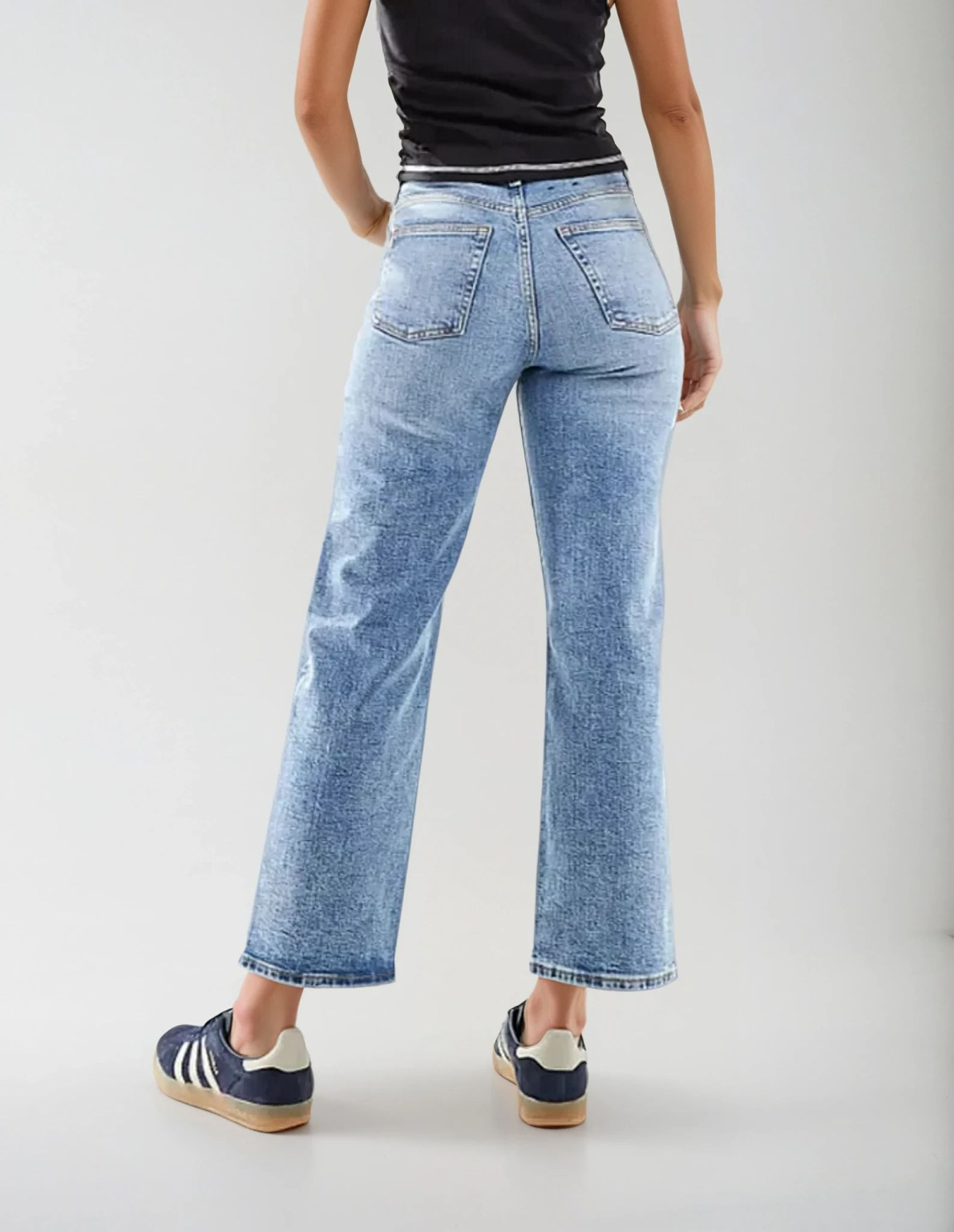 NIEBIESKIE PROSTE SPODNIE VINTAGE JEANS