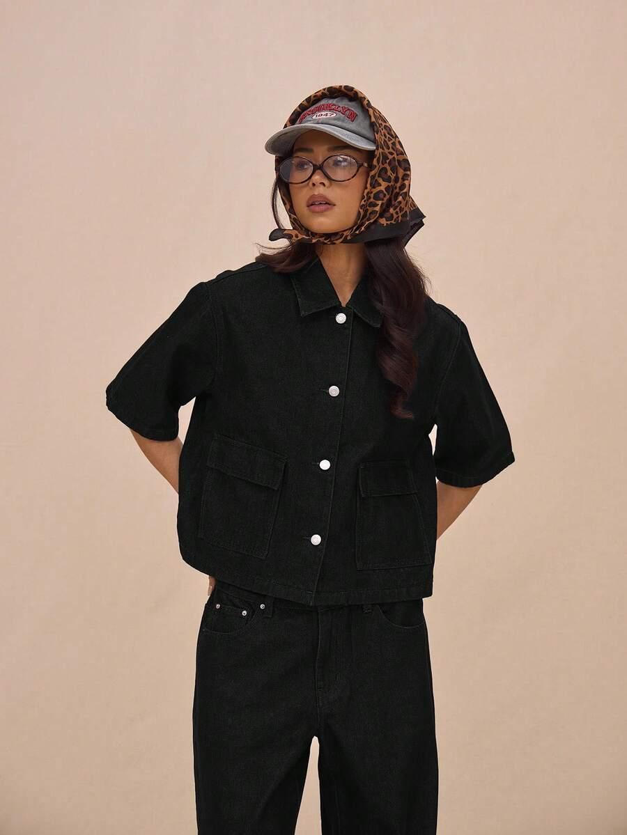 czarna kurtka jeans