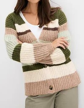 GRUBY SWETER ROZPINANY Z EFEKTEM CIENIOWANIA