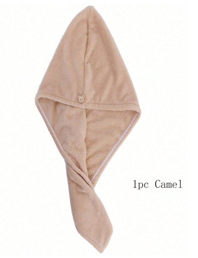 beżowy ręcznik turban na głowę