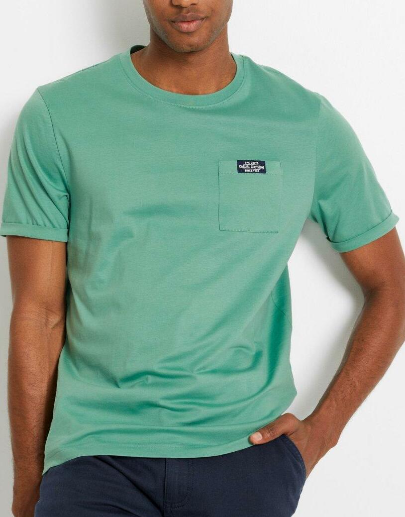 MĘSKI T-SHIRT Z BAWEŁNY OKRĄGŁY DEKOLT 2 SZT 