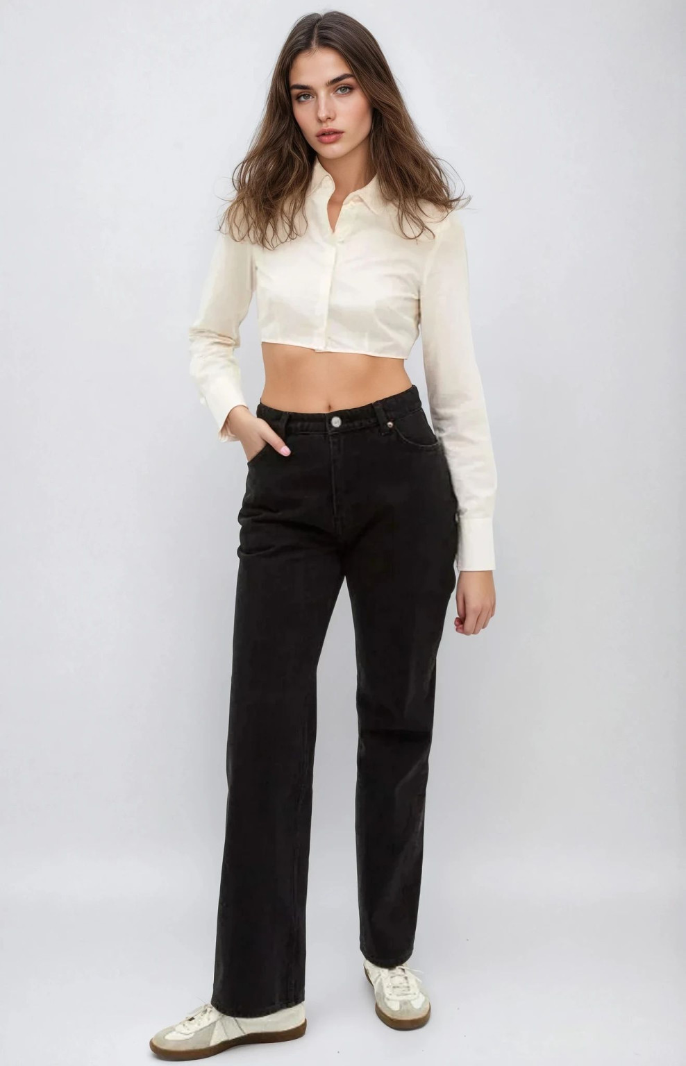 CZARNE PROSTE SPODNIE JEANS