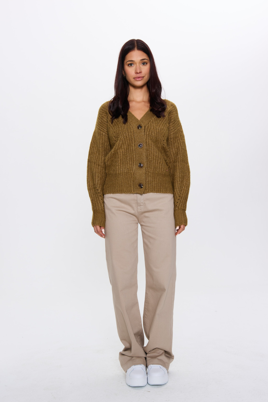 BRĄZOWY SWETER KARDIGAN 1750023-17015