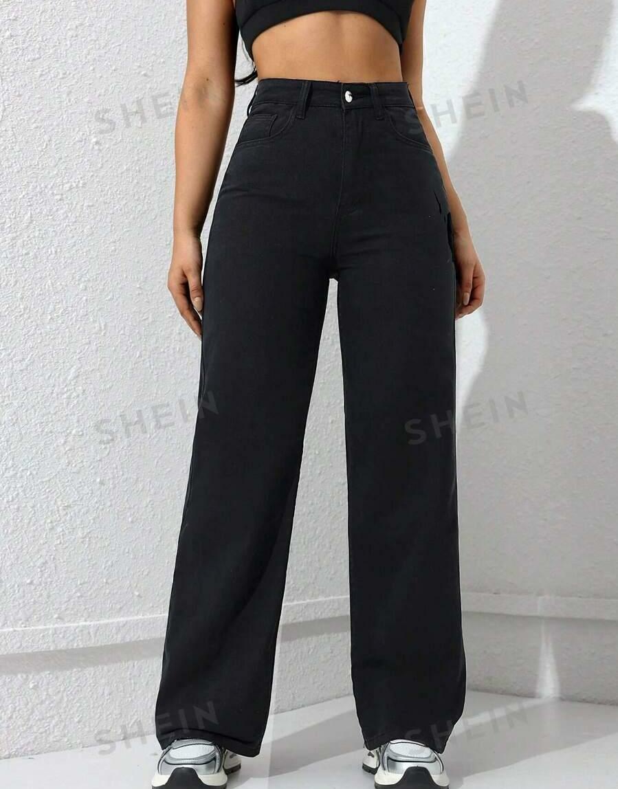 CZARNE SPODNIE JEANS 