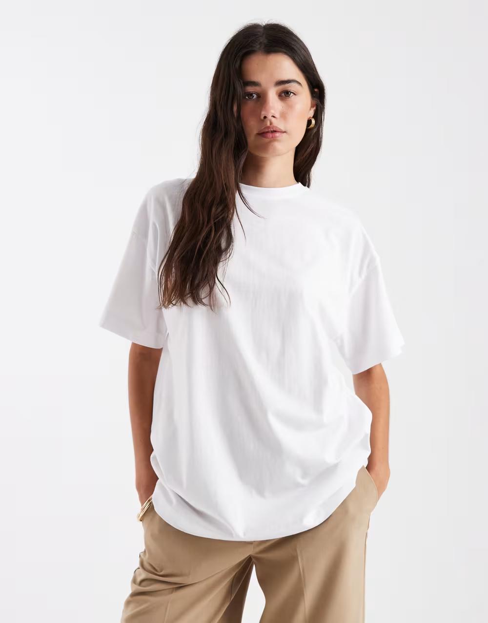 BIAŁY bawełniany T-SHIRT BASIC