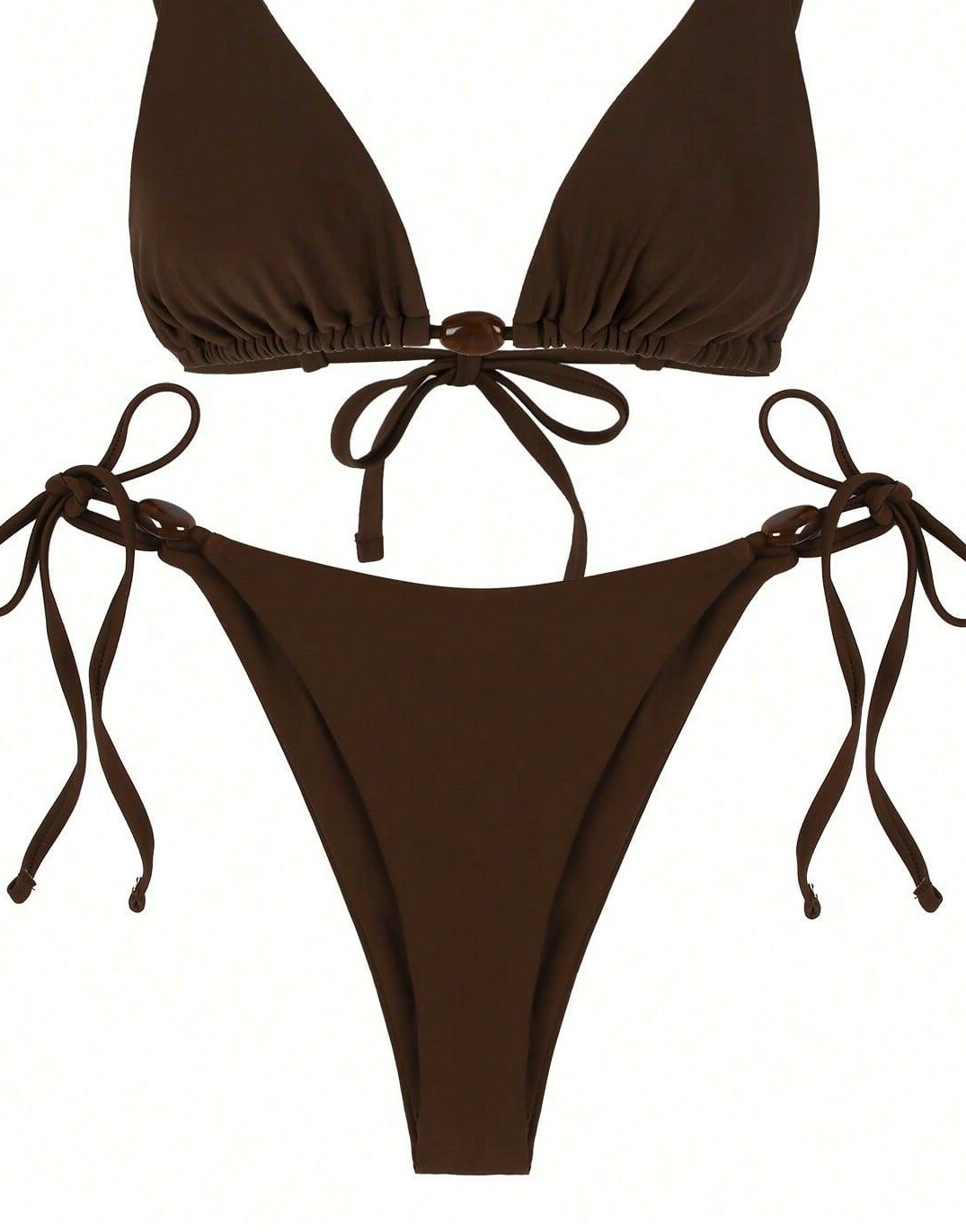 brązowy dół od bikini wiązanie