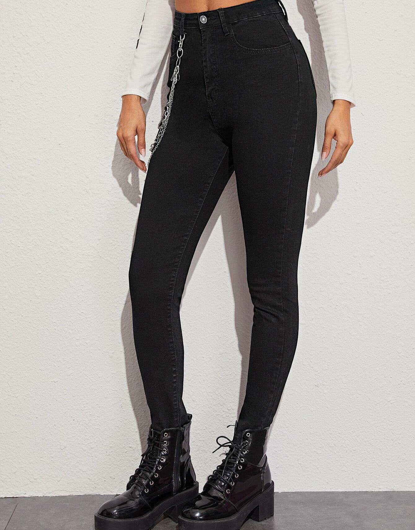 CZARNE SPODNIE JEANS RURKI