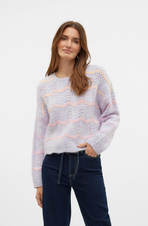 sweter okrągły dekolt zdobienia
