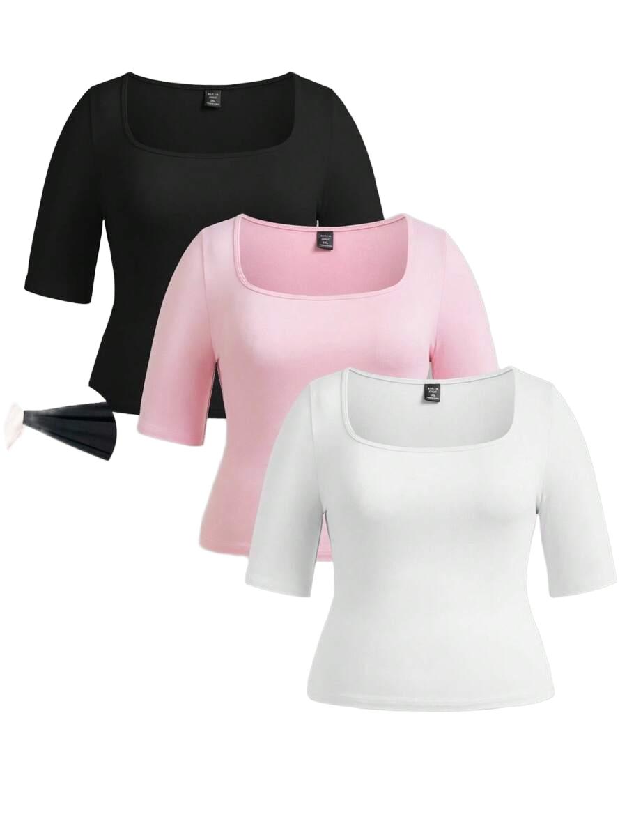 BLUZKA KRÓTKI RĘKAW 3-PACK