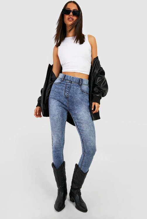 SPODNIE JEGGINGS WYSOKI STAN