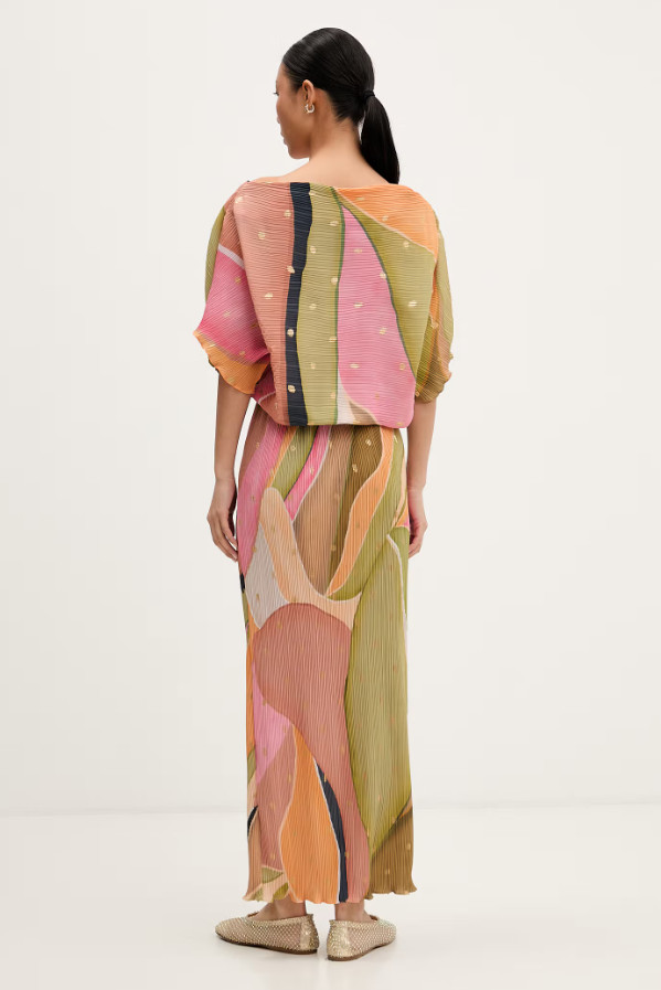 plisowana sukienka abstract print asymetria