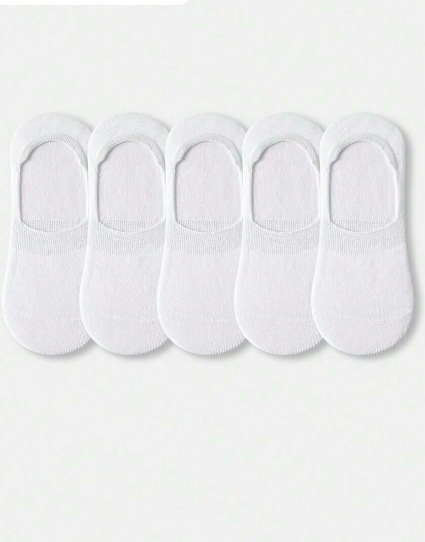 białe skarpetki stopki 5-pack