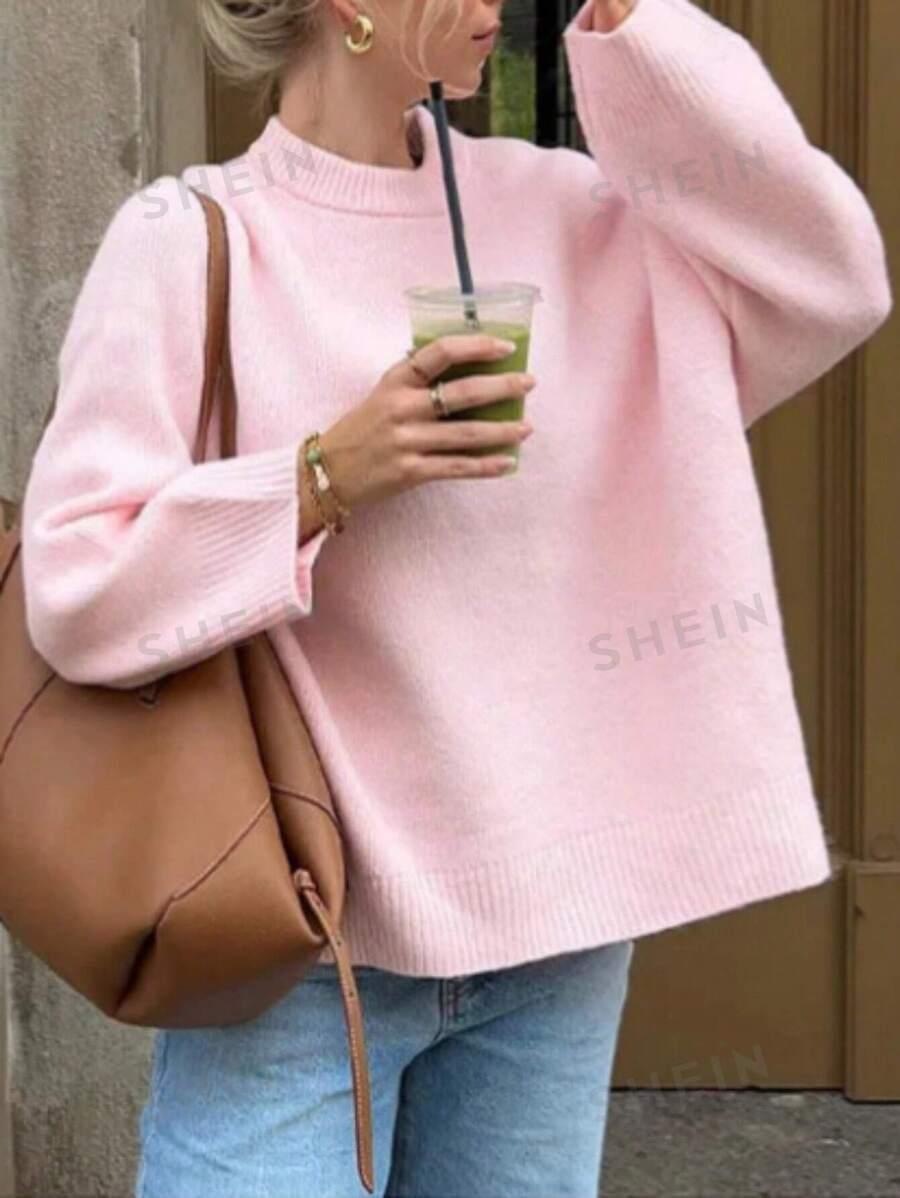 RÓŻOWY SWETER OVERSIZE