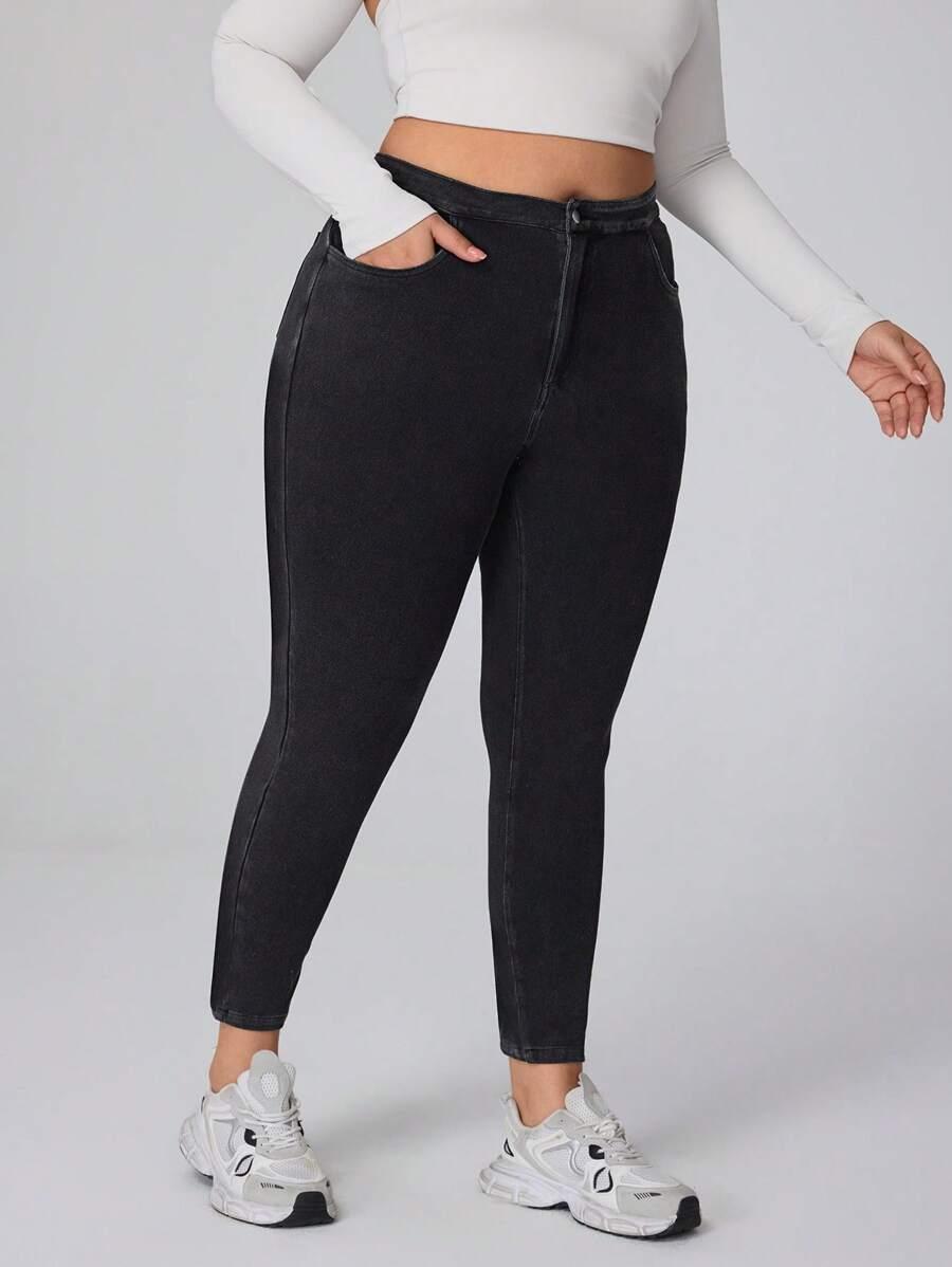 CZARNE SPODNIE JEANS