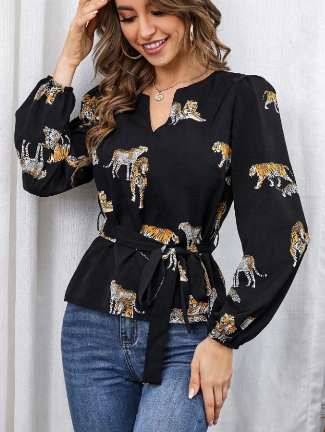 CZARNA BLUZKA PRINT