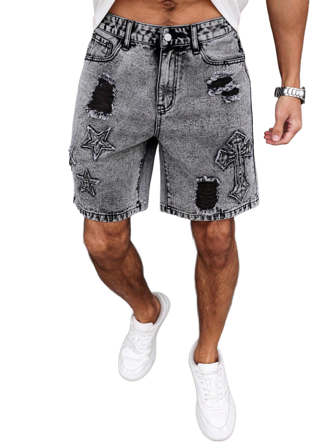 SPODENKI MĘSKIE JEANS Z PRZETARCIAMI 