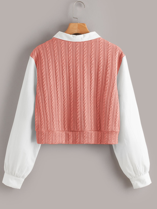 SWETER KOŁNIERZYK ŁĄCZENIE STRUKTURA