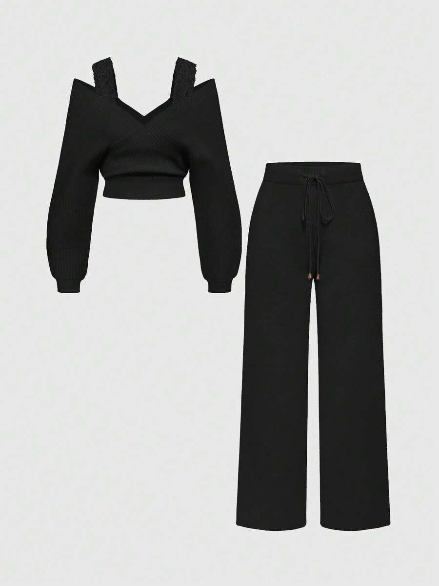 SWETER SPODNIE KOMPLET