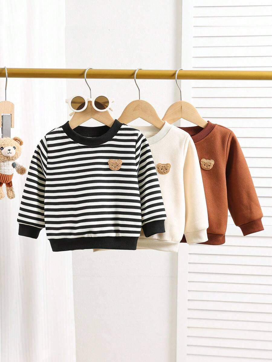 bluza okrągły dekolt 3-pack