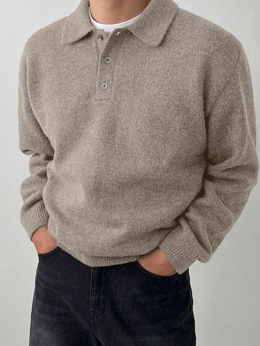BEŻOWY SWETER GUZIKI