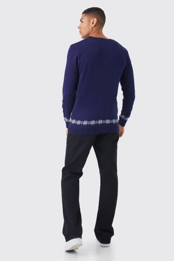 granatowy sweter wzór