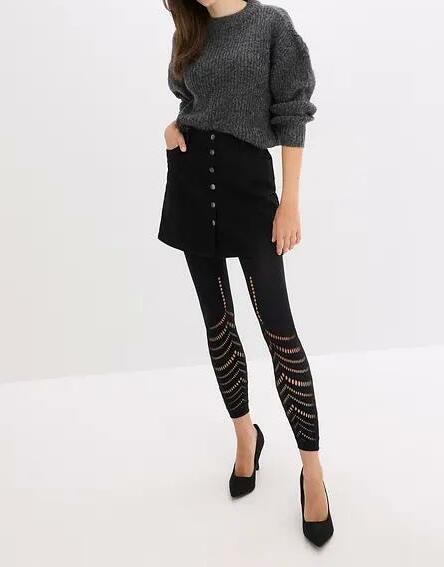 LEGGINSY Z OCZKOWANYM HAFCIE 80 DEN