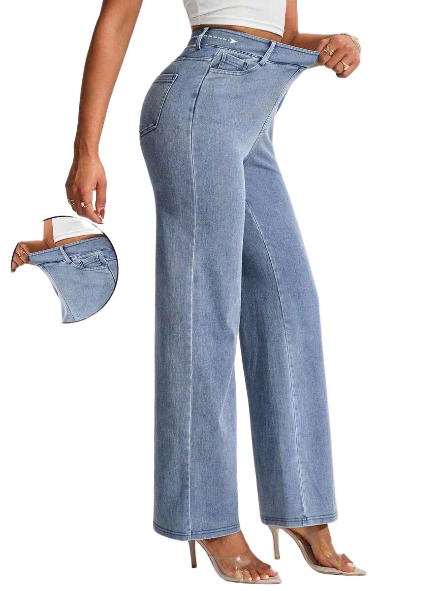 niebieskie spodnie jeans