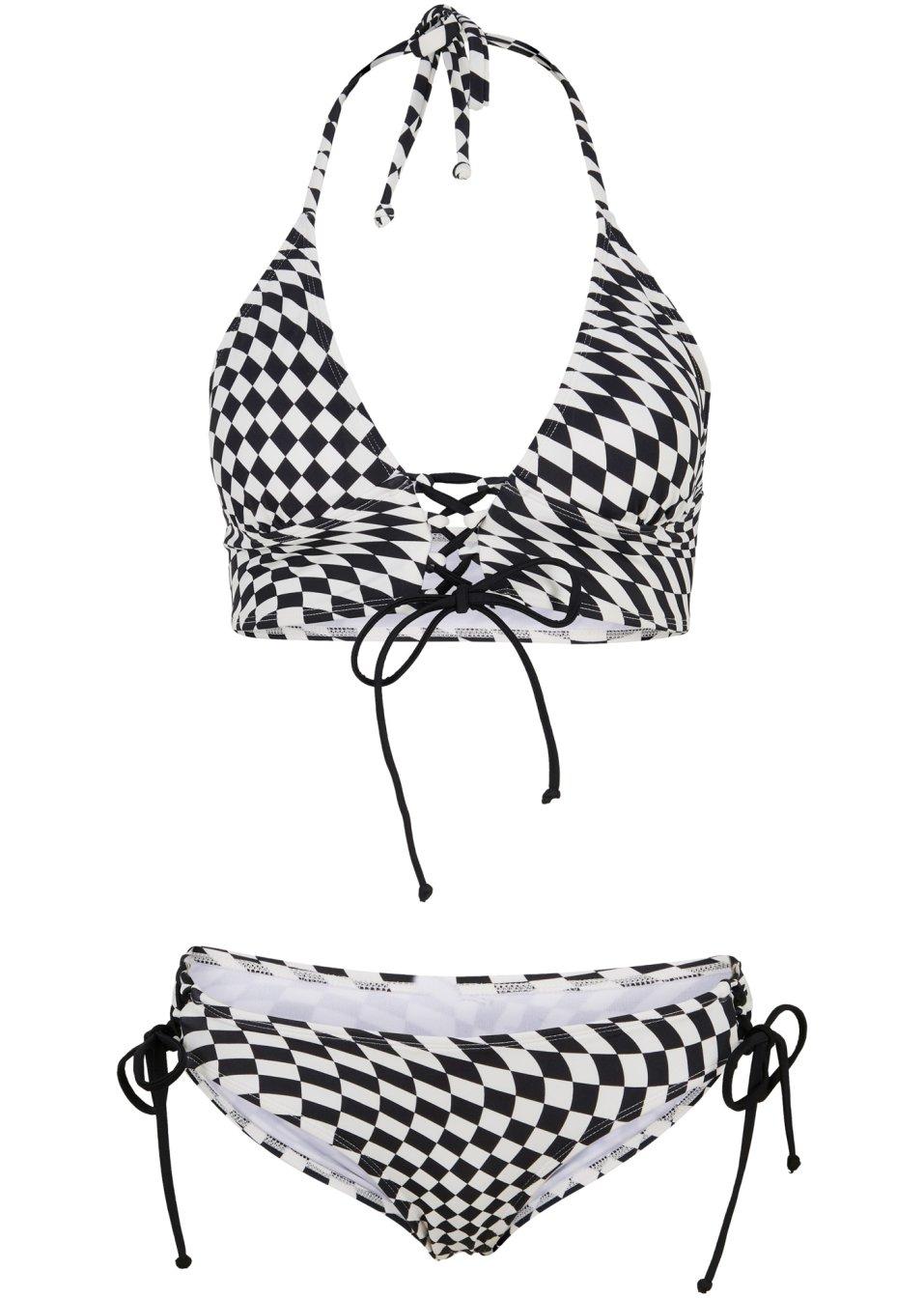 KOMPLET BIKINI WZÓR SZACHOWNICY 90C