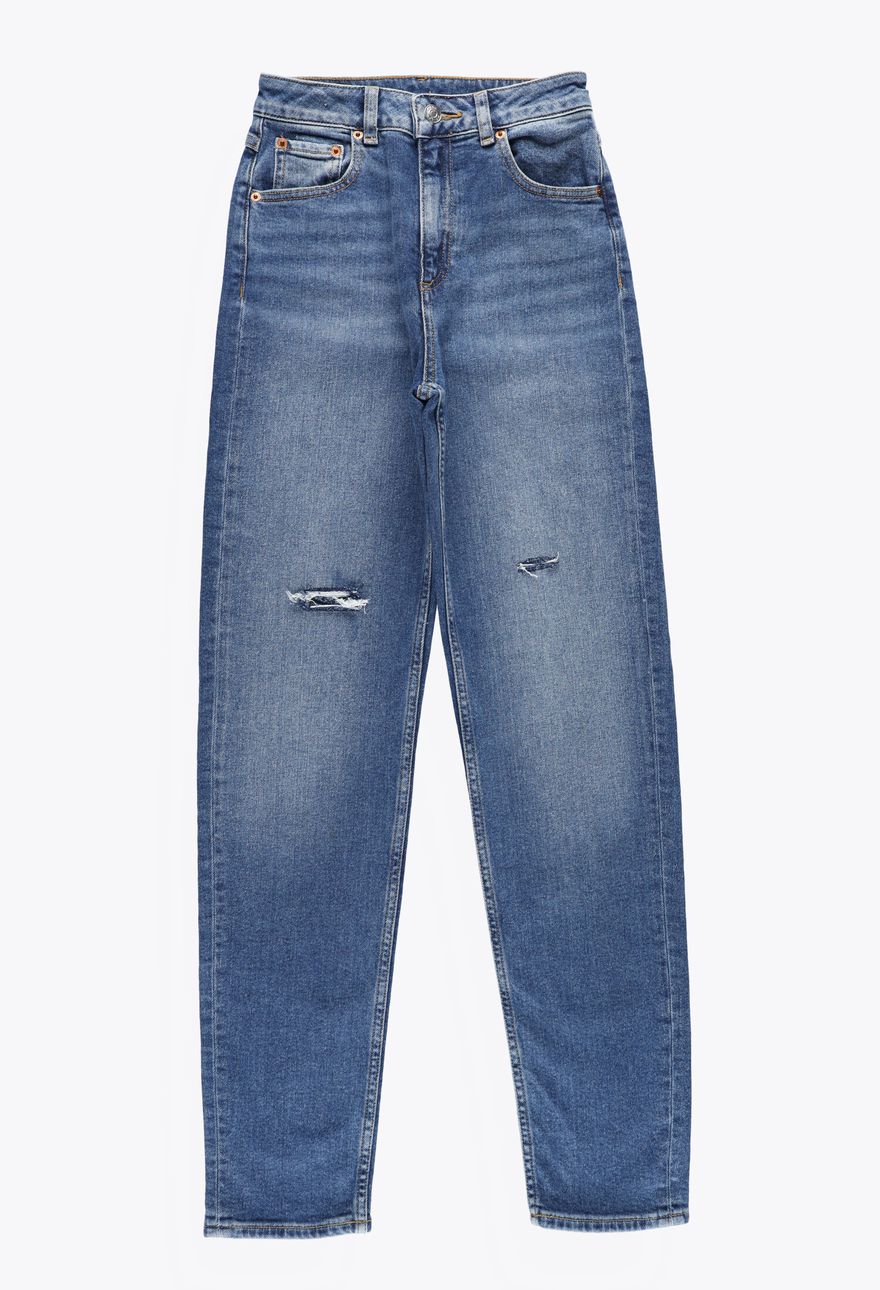 SPODNIE JEANS wysoki stan