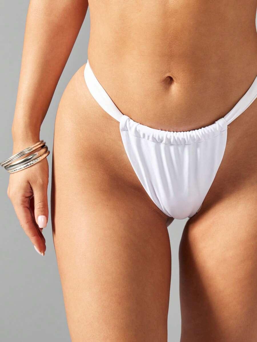 BIAŁY DÓŁ OD BIKINI MARSZCZENIE