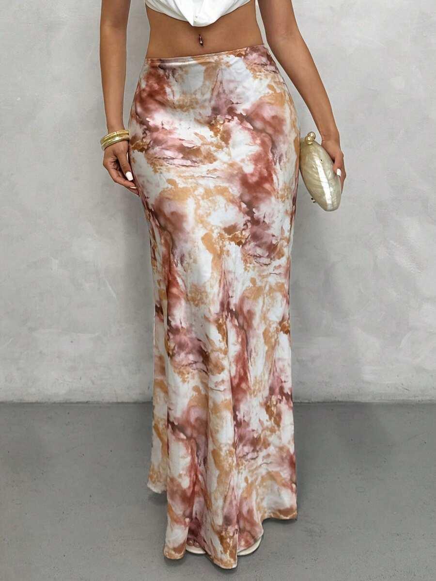 maxi spódnica satynowa