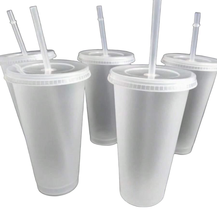 jednorazowy kubek ze słomką 5-pack