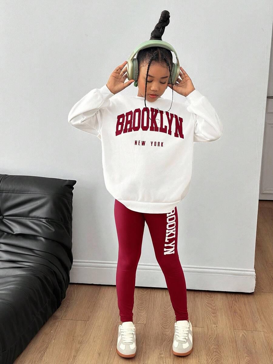 BLUZA LEGGINSY KOMPLET nadruk