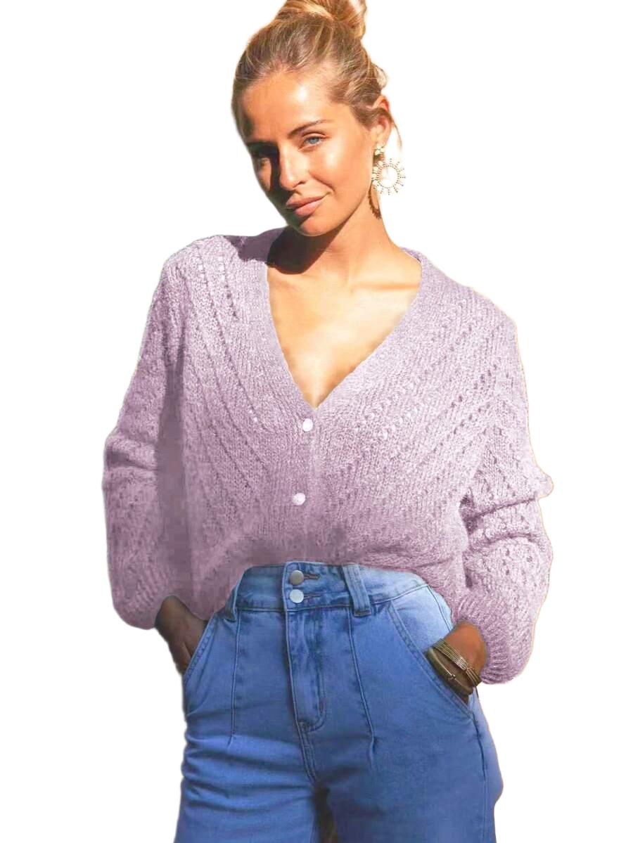 SWETER ROZPINANY Z DŁUGIM RĘKAWEM