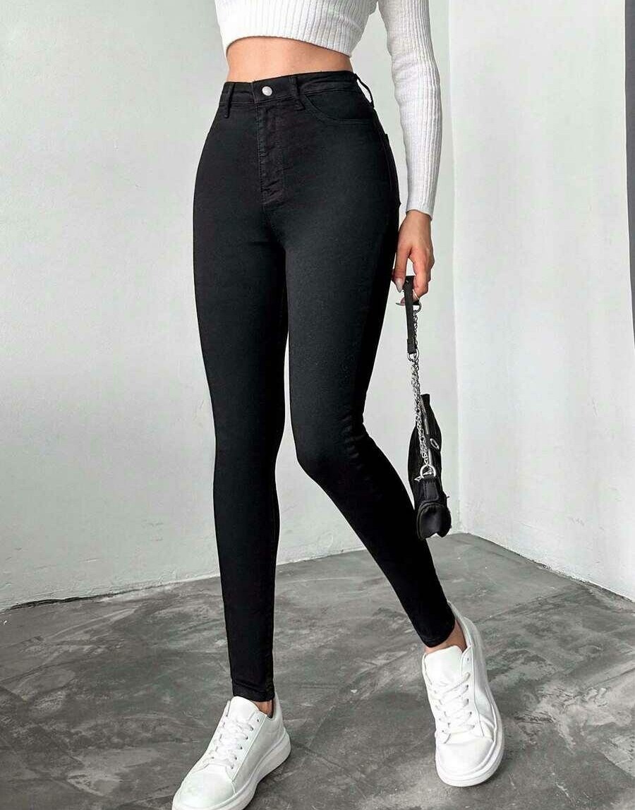 CZARNE SPODNIE JEANS