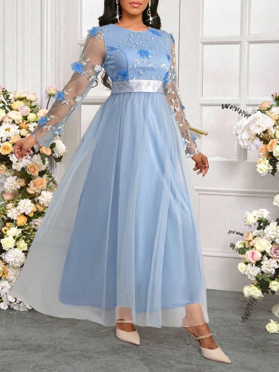 NIEBIESKA MAXI SUKIENKA