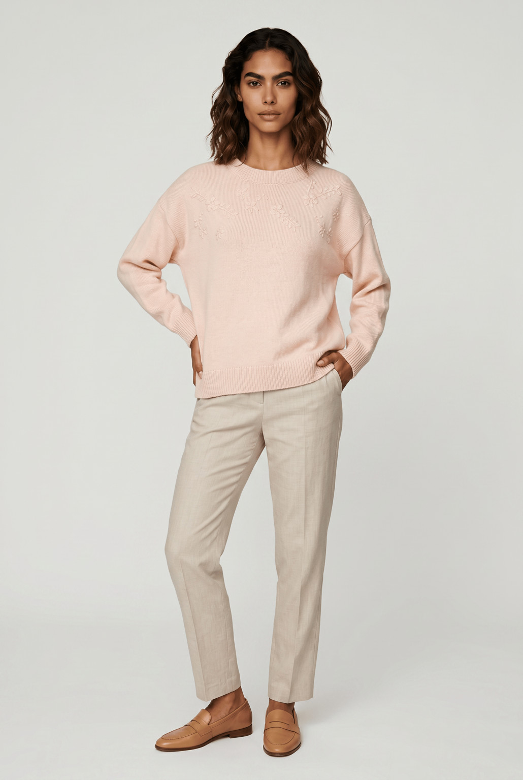sweter haft kwiaty
