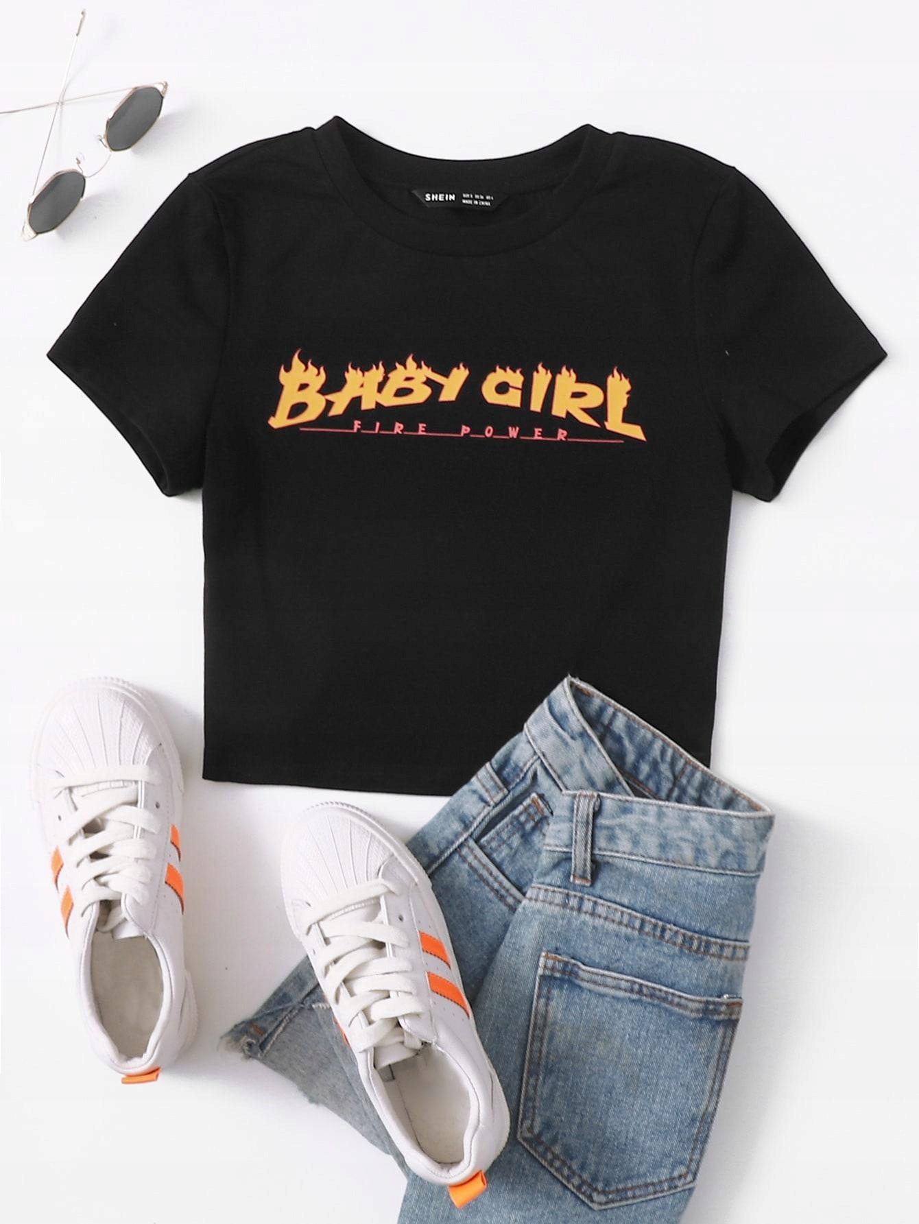 czarny top print