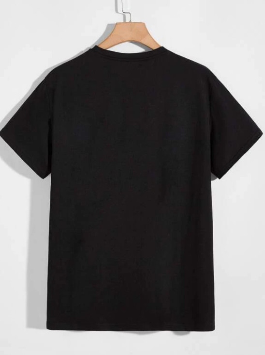 czarny t-shirt nadruk 