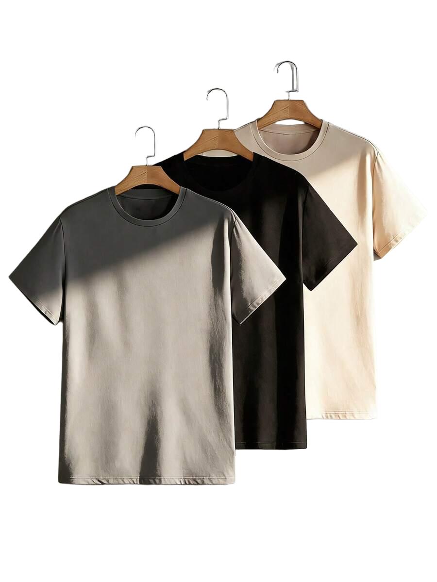 T-SHIRT OKRĄGŁY DEKOLT 3-PACK