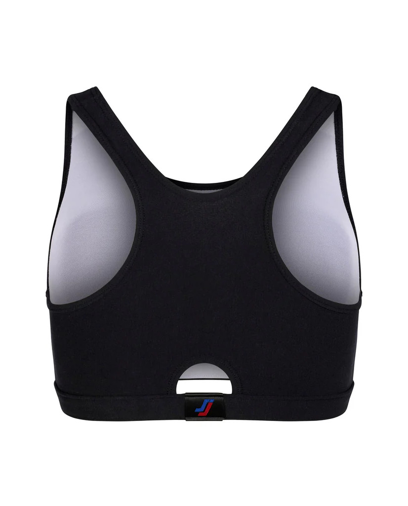 sportowy czarny crop top wycięcie